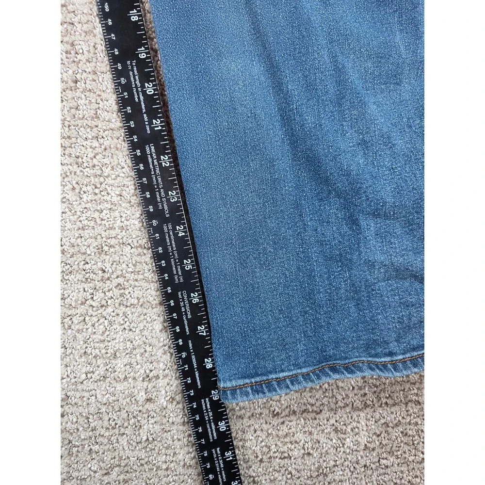 True Religion Ricky Relaxed Straight Jeans Mens 36x29 Blue Denim Red Stitching